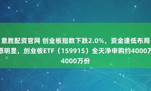 意胜配资官网 创业板指数下跌2.0%，资金逢低布局意愿明显，创业板ETF（159915）全天净申购约4000万份